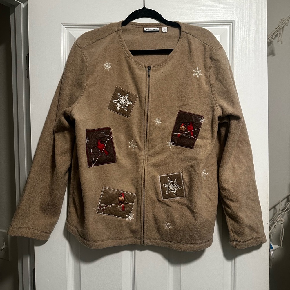 Croft & Barrow Beige Fleece Jacket